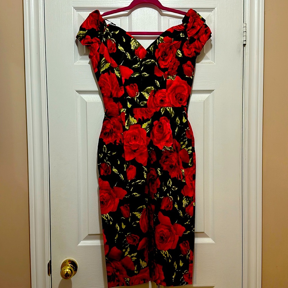 Roses pencil dress 12UK
